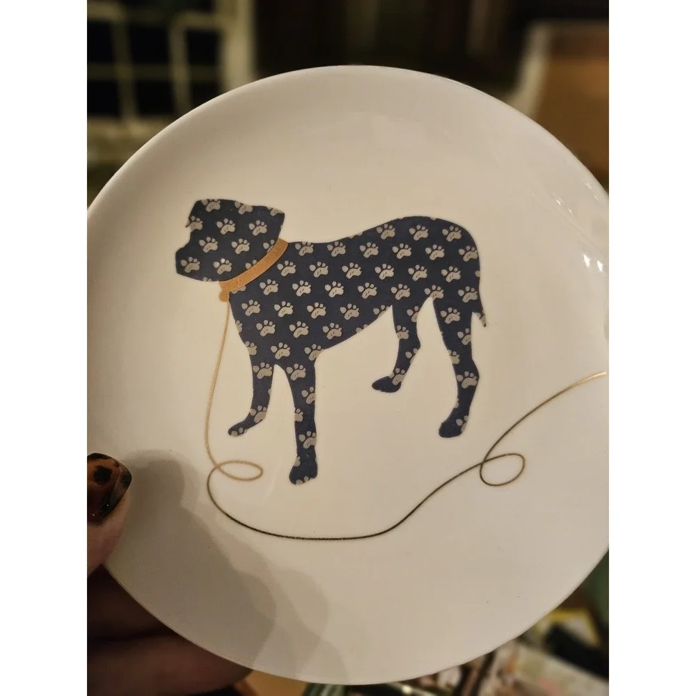 My Fido Dog Plates For Decor, Boxer/bulldog. 4 Plates Included.